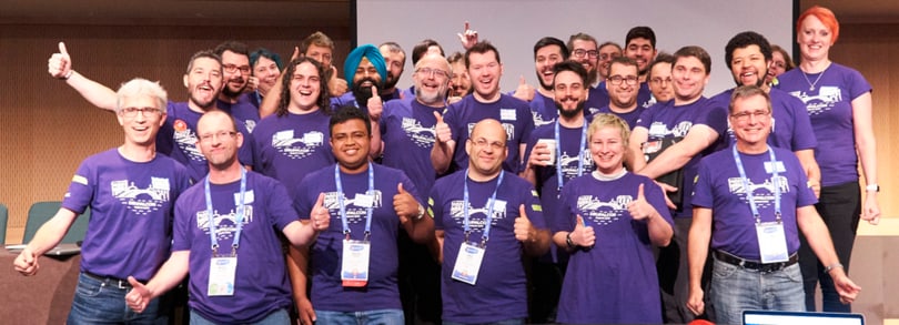 A group of Drupal mentors at DrupalCon 2016 in Dublin