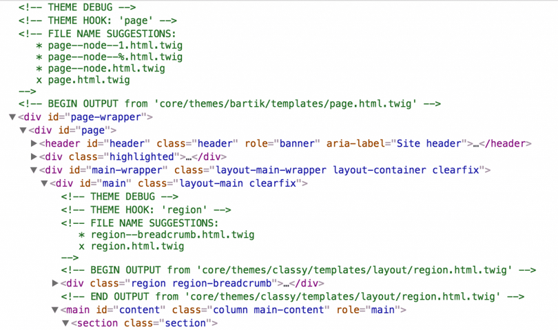 Twig debug in comments