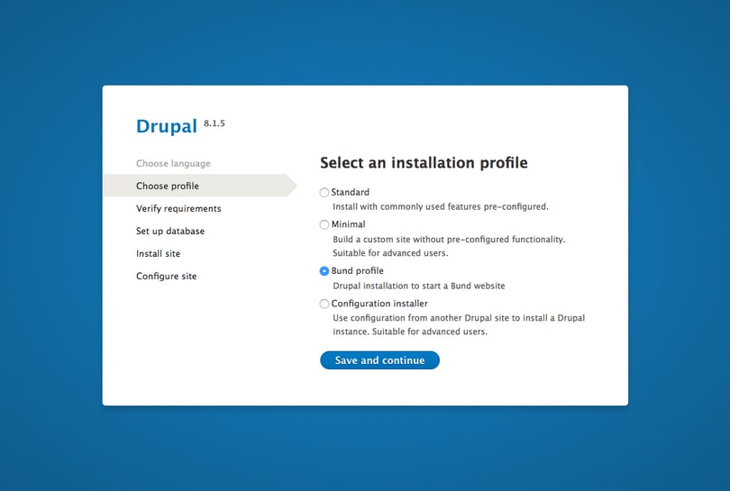 Chose a profile for the Drupal theme for the Swiss Confederation