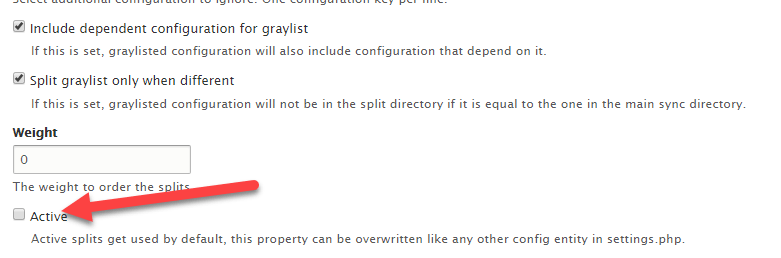Config Split settings with the Drupal 8 Configuration Management