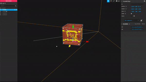 An example of the A-Frame visual inspector