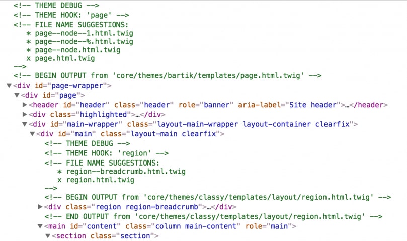 Twig debug in comments