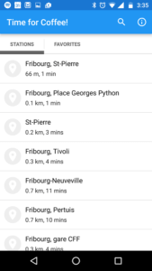 Time for Coffee - Nearby stations on Android