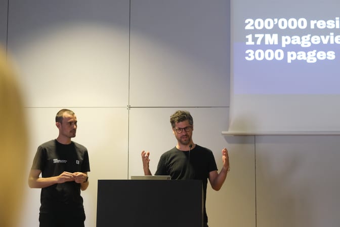 Jonathan Noack & Thom Nagy presenting about bs.ch